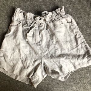 High Waisted Paper Bag Shorts